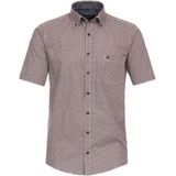 CASA MODA Sport casual fit overhemd, korte mouw, popeline, rood dessin