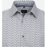 VENTI modern fit overhemd, popeline, blauw, wit, grijs dessin