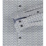 VENTI modern fit overhemd, popeline, blauw, wit, grijs dessin