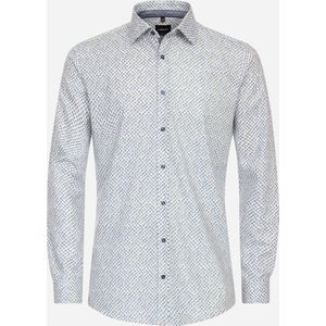 VENTI body fit overhemd, popeline, blauw dessin