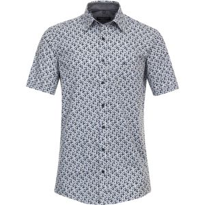 CASA MODA - Sport Comfort Fit - Overhemd - Blauw Dessin - Korte Mouw - Strijkvriendelijk