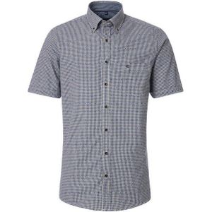 CASA MODA - Sport Comfort Fit - Overhemd - Blauw Geruit - Korte Mouw - Strijkvriendelijk