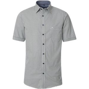 CASA MODA - Sport Comfort Fit - Overhemd - Blauw Dessin - Korte Mouw - Strijkvriendelijk