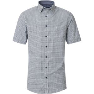 CASA MODA Sport comfort fit overhemd, korte mouw, popeline, blauw dessin