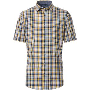 CASA MODA - Sport Comfort Fit - Overhemd - Geel Geruit - Korte Mouw