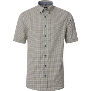 CASA MODA - Sport Comfort Fit - Overhemd - Blauw Dessin - Korte Mouw - Strijkvriendelijk