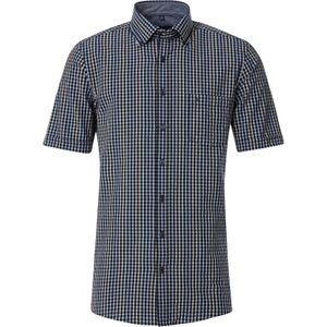 CASA MODA - Sport Comfort Fit - Overhemd - Blauw Geruit - 100% Katoen - Strijkvriendelijk - Boordmaat: 37-38