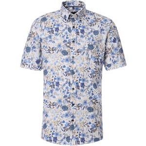 CASA MODA - Sport Comfort Fit - Overhemd - Korte Mouw - Chambray - Blauw Dessin