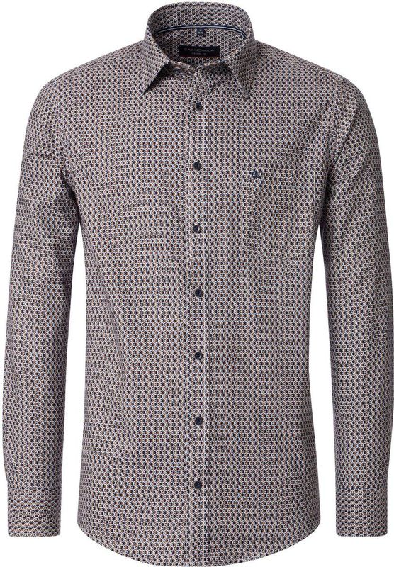 CASA MODA - Casual Fit Overhemd - Blauw - Twill - Lange Mouwen