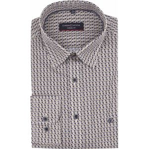 CASA MODA - Multicolor Fantasie - Overhemd - Blauw - Strijkvriendelijk - Kent Kraag