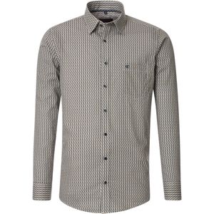 CASA MODA Sport casual fit overhemd, dobby, geel geruit