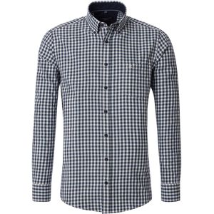 CASA MODA - Sport Casual Fit Overhemd - Blauw Geruit - Strijkvriendelijk