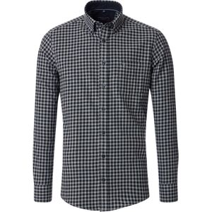 CASA MODA Sport Overhemd - Bruin Geruit - 100% Katoen - Strijkvriendelijk