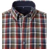 CASA MODA Sport casual fit overhemd, twill, blauw, groen, donkerrood en wit geruit