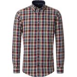 CASA MODA Sport casual fit overhemd, twill, blauw, groen, donkerrood en wit geruit