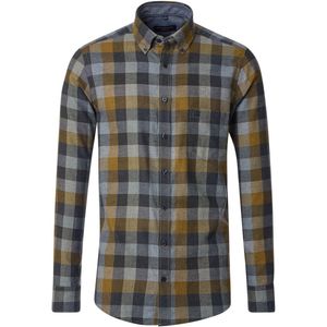 CASA MODA - Sport Casual Fit Overhemd - Blauw met Groen Geruit - Strijkvriendelijk