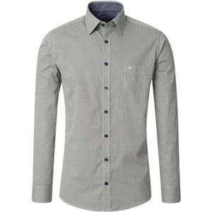 CASA MODA - Multicolor Fantasie - Overhemd - Groen met Blauw en Wit Dessin - Strijkvriendelijk