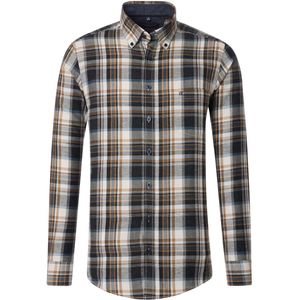 CASA MODA - Casual Fit Overhemd - Blauw - Flanel - Lange Mouwen