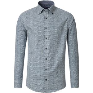 CASA MODA - Casual Fit Overhemd - Blauw - Twill - Lange Mouwen