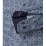 CASA MODA - Sport Casual Fit Overhemd - Blauw Dessin - Strijkvriendelijk