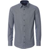 CASA MODA - Sport Casual Fit Overhemd - Blauw Dessin - Strijkvriendelijk