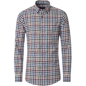 CASA MODA - Sport Casual Fit Overhemd - Rood Geruit - Flanel - Strijkvriendelijk