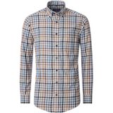 CASA MODA Overhemd - Multicolor Geruit - 100% Katoen - Button Down Kraag