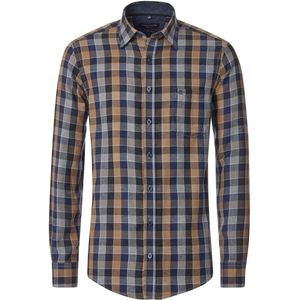 CASA MODA - Sport Casual Fit Overhemd - Grijs Geruit - Flanel - Strijkvriendelijk