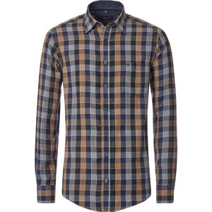 CASA MODA - Sport Casual Fit Overhemd - Grijs Geruit - Flanel - Strijkvriendelijk
