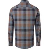 Casa Moda casual overhemd blauw geruit borstzak