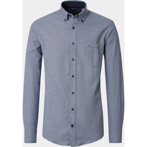 CASA MODA - Casual Fit Overhemd - Flanel - Blauw - Lange Mouwen