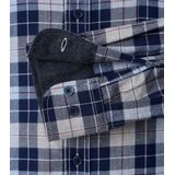 CASA MODA - Sport Casual Fit Overhemd - Blauw Geruit - Flanel - Strijkvriendelijk