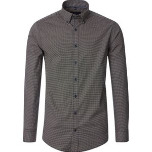 CASA MODA Multicolor Fantasie Overhemd - 100% Katoen - Lange Mouwen - Button Down Kraag