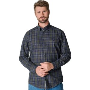 CASA MODA Sport casual fit overhemd, popeline, groen met blauw geruit