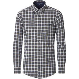 CASA MODA - Sport Casual Fit Overhemd - Blauw Geruit - Strijkvriendelijk