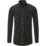 CASA MODA - Sport Casual Fit Overhemd - Donkergroen - Ribfluweel