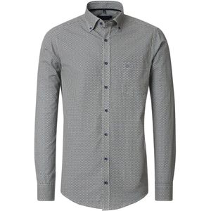 CASA MODA - Sport Casual Fit Overhemd - Groen Dessin - Popeline