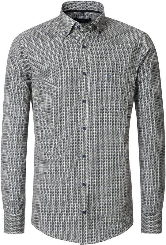 CASA MODA - Sport Casual Fit - Overhemd - Blauw Geruit - Strijkvriendelijk