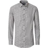 CASA MODA - Sport Casual Fit Overhemd - Beige met Blauw en Groen Dessin - Strijkvriendelijk