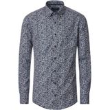 CASA MODA - Sport Casual Fit Overhemd - Blauw met Beige Dessin - Strijkvriendelijk
