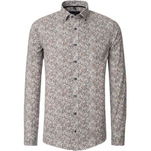 CASA MODA - Sport Casual Fit Overhemd - Bruin Dessin - Strijkvriendelijk