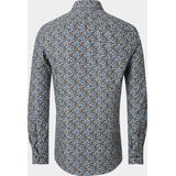 VENTI - Multicolor Fantasie - Overhemd - Bruin - 100% Katoen - Strijkvriendelijk - Boordmaat: 43