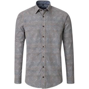 CASA MODA - Multicolor Fantasie - Overhemd - Bruin Dessin - Strijkvriendelijk