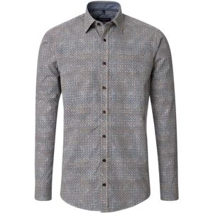 CASA MODA - Casual Fit Overhemd - Blauw - Poplin - Lange Mouwen