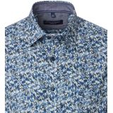 CASA MODA Sport casual fit overhemd, twill, blauw met wit dessin