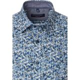 CASA MODA Sport casual fit overhemd, twill, blauw met wit dessin