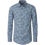 CASA MODA Sport casual fit overhemd, twill, blauw met wit dessin