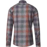 CASA MODA - Sport Casual Fit - Overhemd - Grijs met Groen en Rood Geruit - Strijkvriendelijk - Boordmaat: 51 - 52
