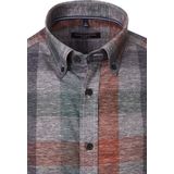 CASA MODA - Sport Casual Fit - Overhemd - Grijs met Groen en Rood Geruit - Strijkvriendelijk - Boordmaat: 51 - 52