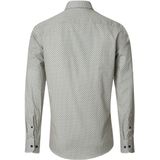 CASA MODA - Multicolor Fantasie - Overhemd - Wit met Blauw en Geel Dessin - Strijkvriendelijk